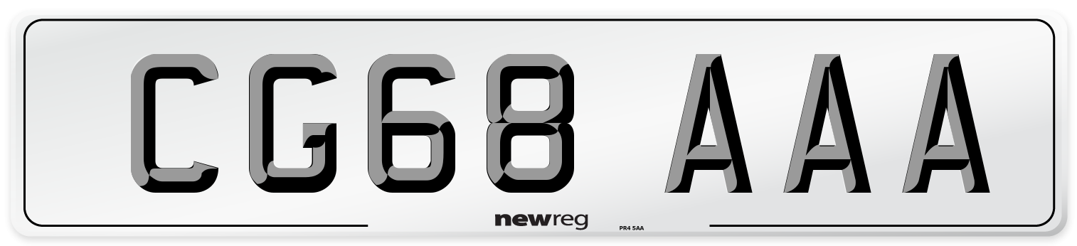CG68 AAA Number Plate from New Reg